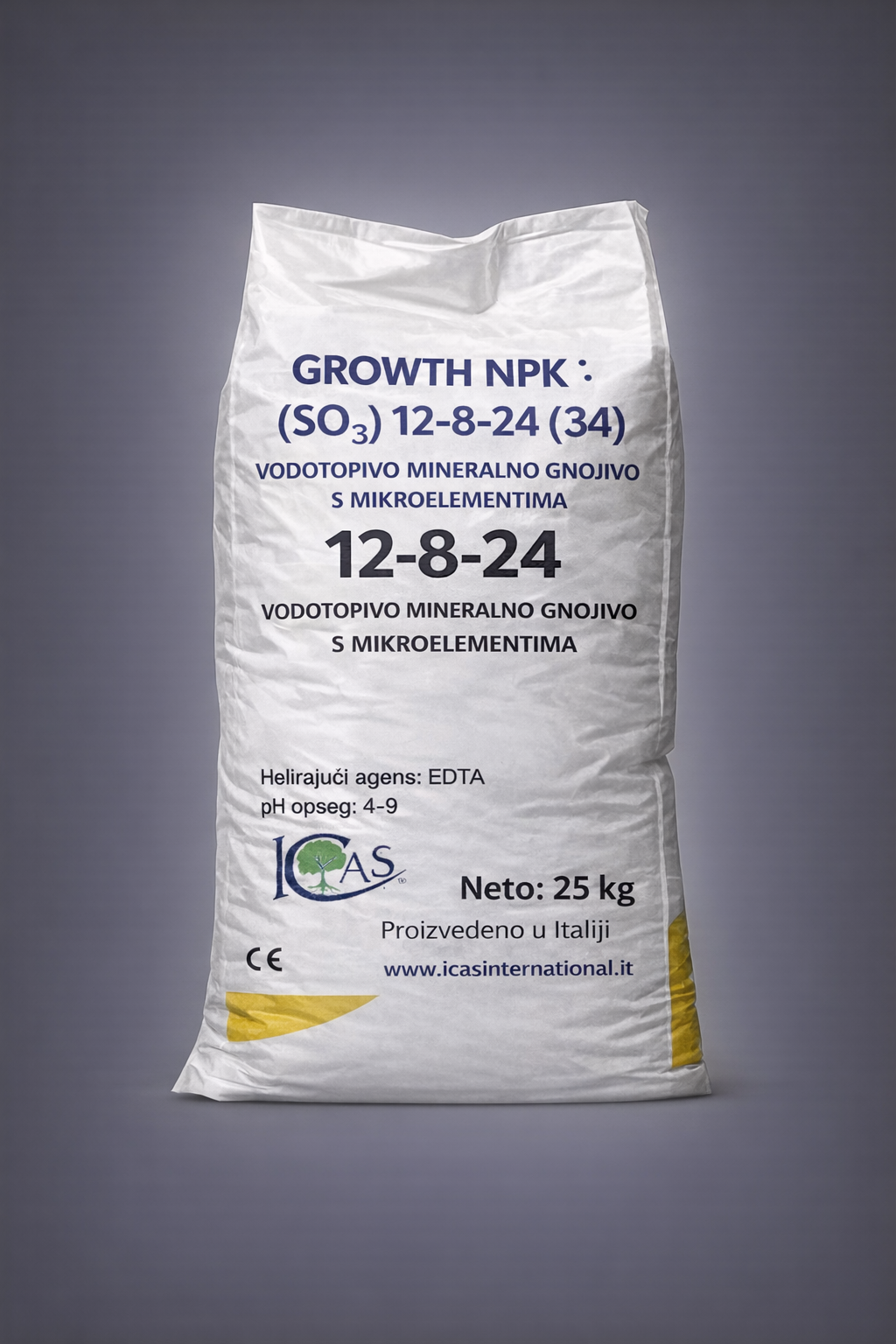 GROWTH NPK (SO₃) 12-8-24 (34) – vodotopivo mineralno gnojivo s mikroelementima