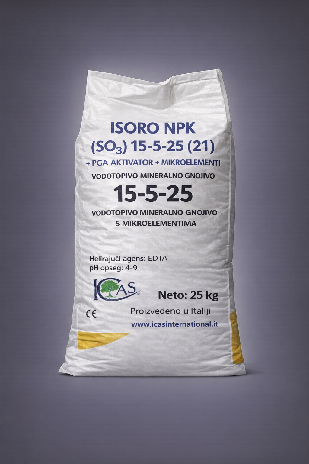 ISORO NPK (SO₃) 15-5-25 (21) + PGA – vodotopivo mineralno gnojivo s mikroelementima