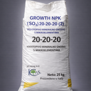 Vodotopivo mineralno gnojivo GROWTH NPK (SO₃) 20-20-20 s mikroelementima