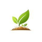 Minimalistička ilustracija mlade biljke koja raste iz zemlje – simbol organske proizvodnje